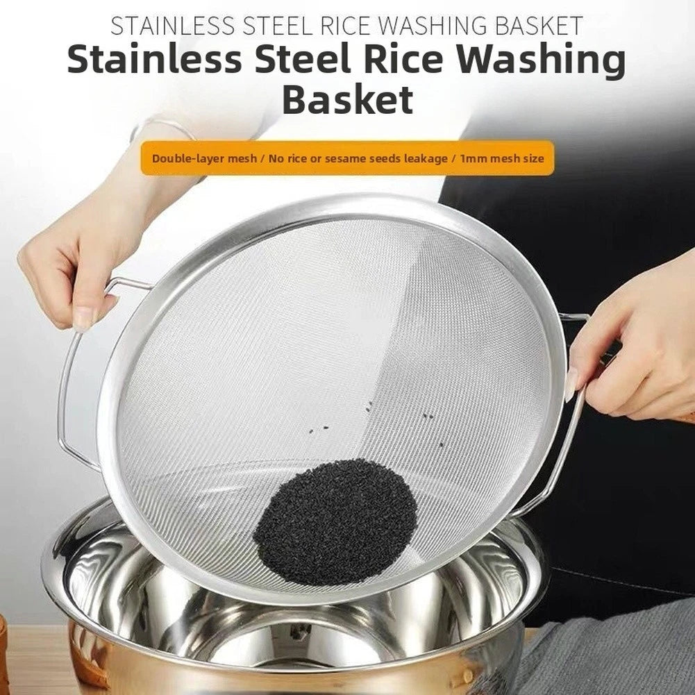Rice Washing Basket with 1mm Hole Mesh for Kitchen Accessory