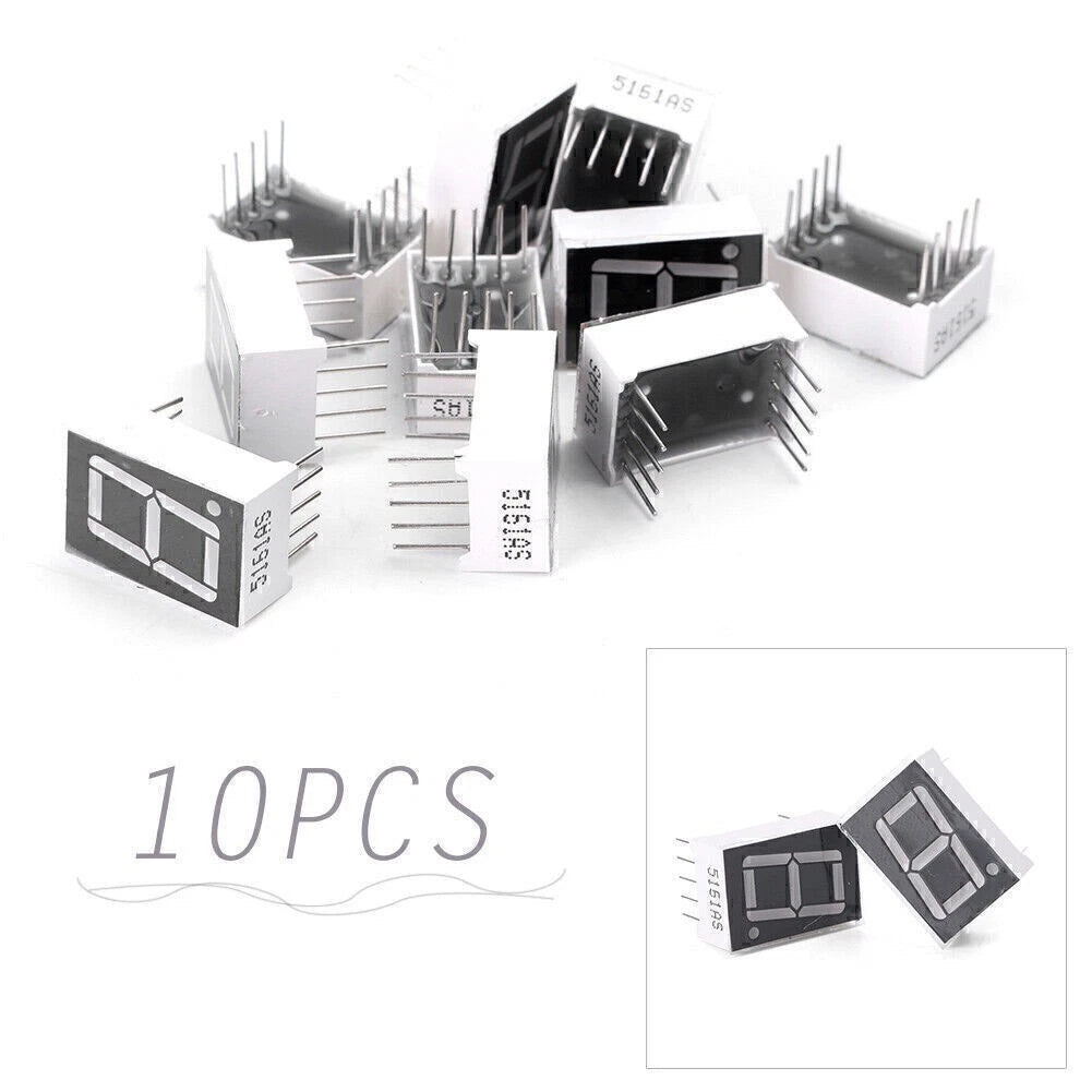 10PCS 0.5" LED 7 Segment Digital Tube Common Anode