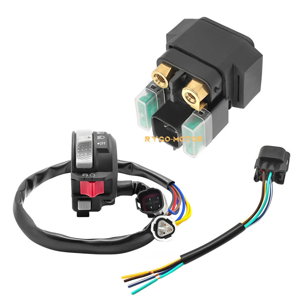 Start Stop Switch & Starter Solenoid Relay & Plug for Yamaha Raptor 700 700R (2006–2023)