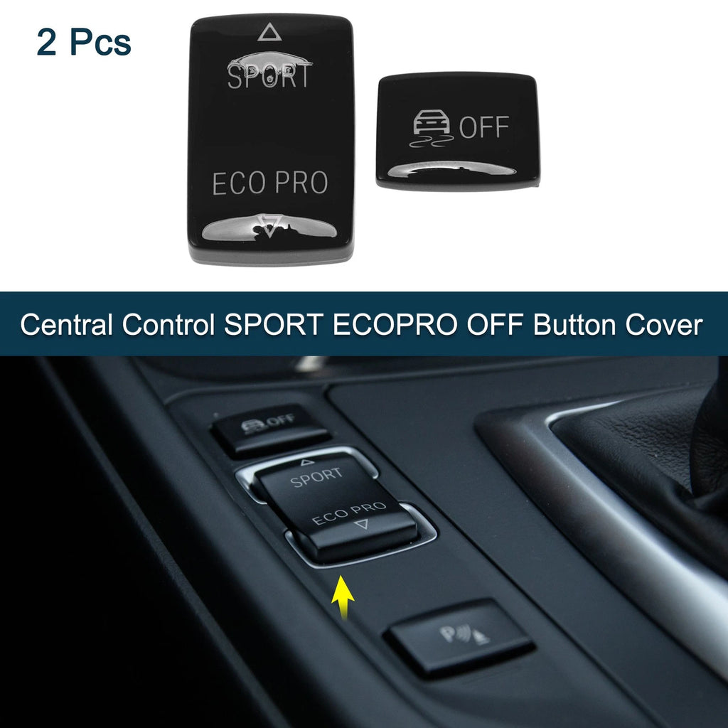 SPORT ECOPRO OFF Button Cover Central Control for BMW 1 2 3 4 Series (2 Pcs)