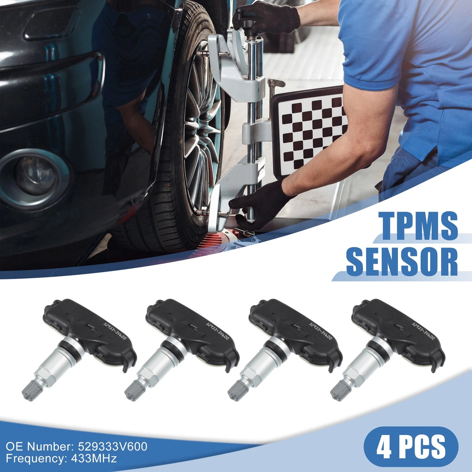 4PC TPMS Sensor Replacement for Hyundai Grandeur (2014–2016) 433MHz