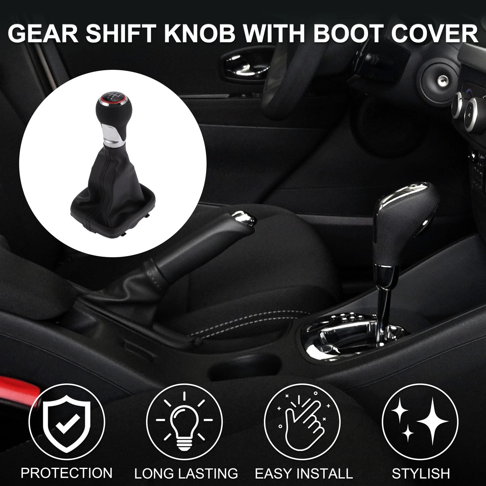 Gear Shift Knob with Boot Dust Cover for Audi A3 S3 8P (2004–2012)
