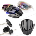 Motorcycle Front Windshield Screen Universal For 7/8" 1" 1 1/8" Handlebar Mount