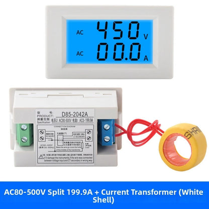 Digital AC Voltmeter Ammeter Dual LCD 80V-500V 100A 0.5% Precision