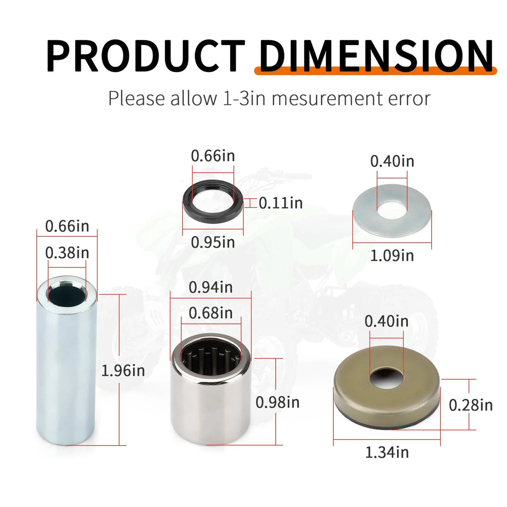 Front Lower A-Arm Bushing Shaft w/ Seal for Suzuki Quadsport Z400 (2003–2014)
