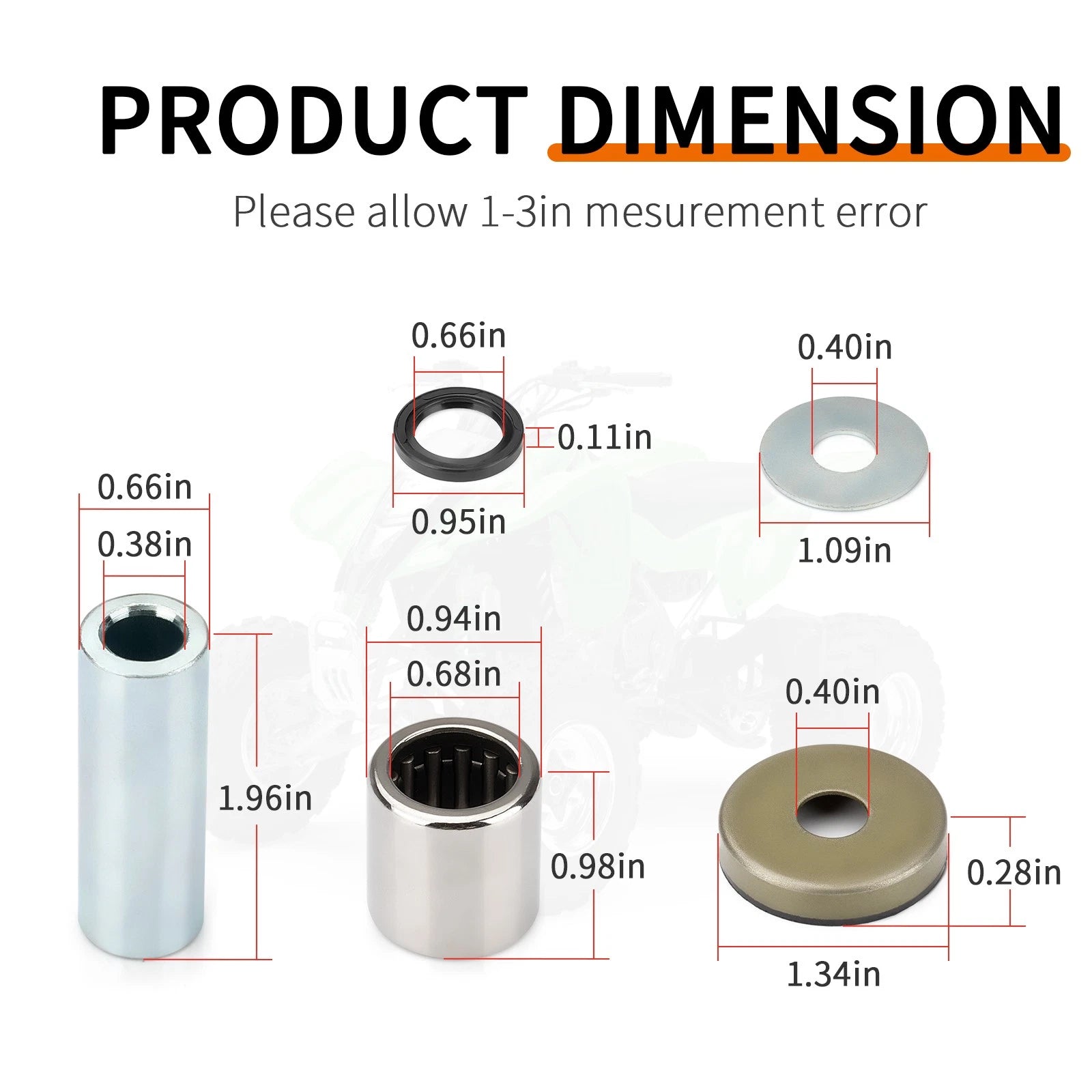 Front Lower A-Arm Bushing Shaft w/ Seal for Suzuki Quadsport Z400 (2003–2014)
