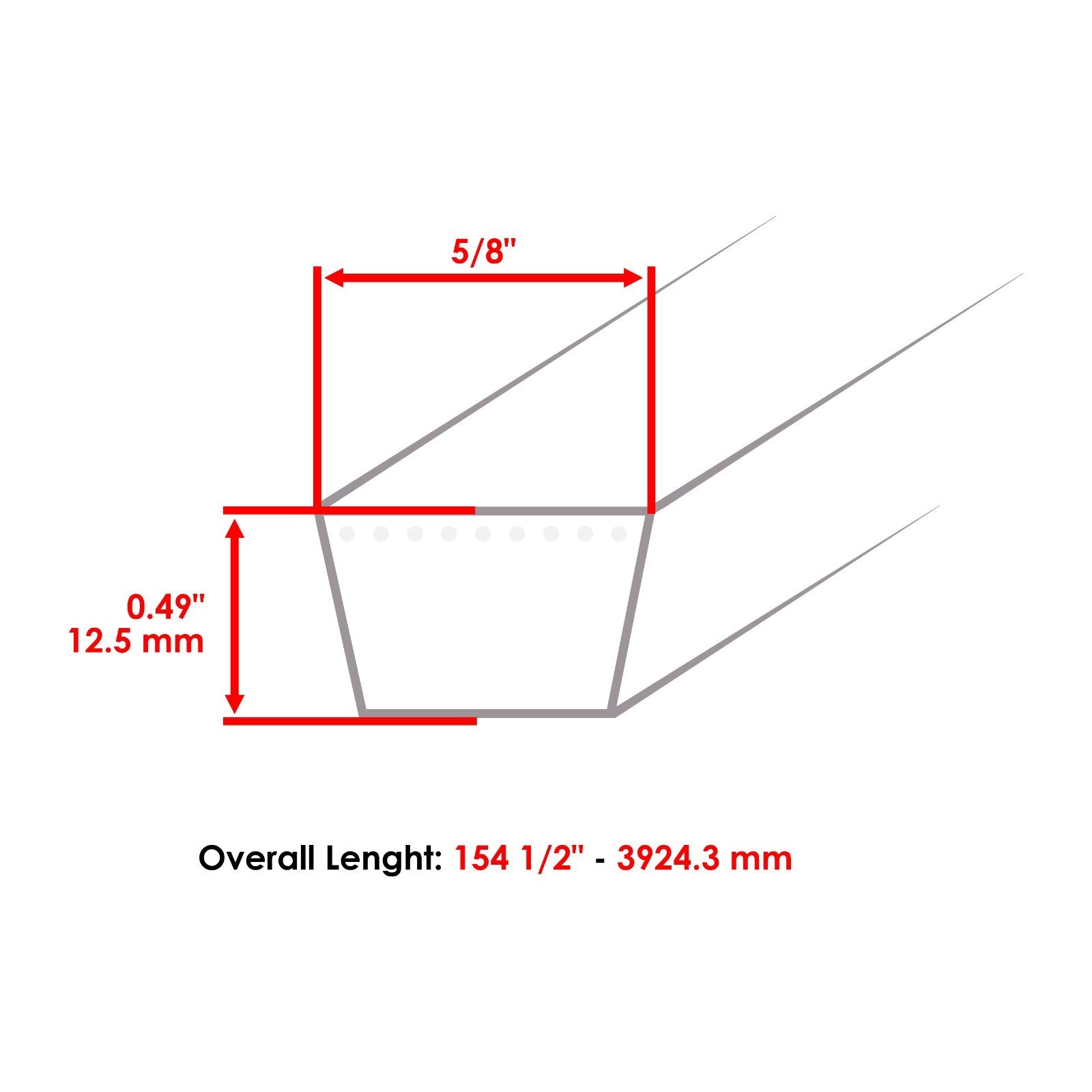 Deck Replacement Belt 154 1/2 Inch for Toro Grandstand 2008–2015
