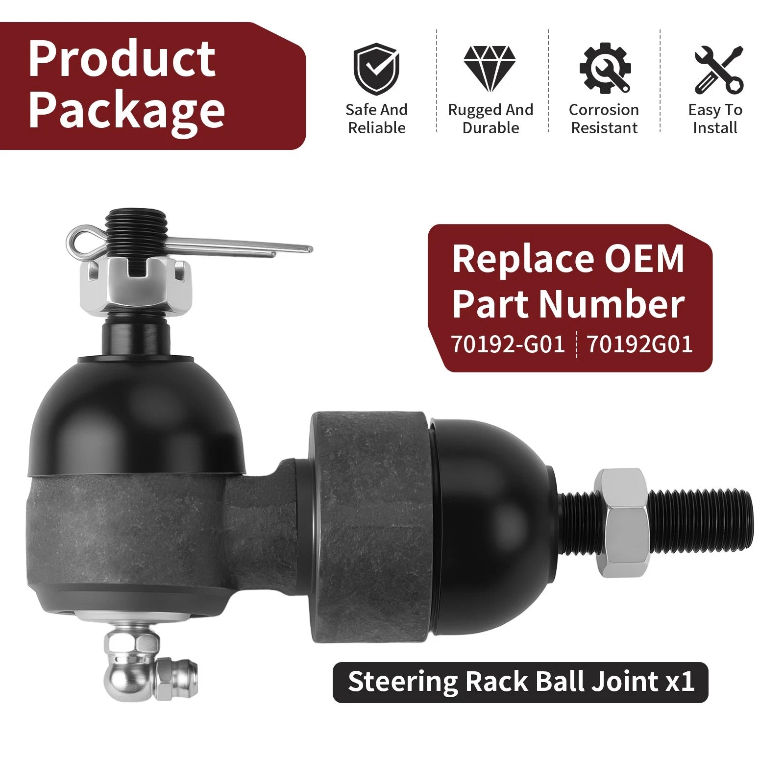 Steering Rack Ball Joint for EZGO Medalist TXT Golf Carts (1994–2001.5) 70192-G01