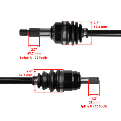 Front Left CV Joint Axle Replacement for Honda Foreman Rubicon 500 TRX500FM (2014-2019)