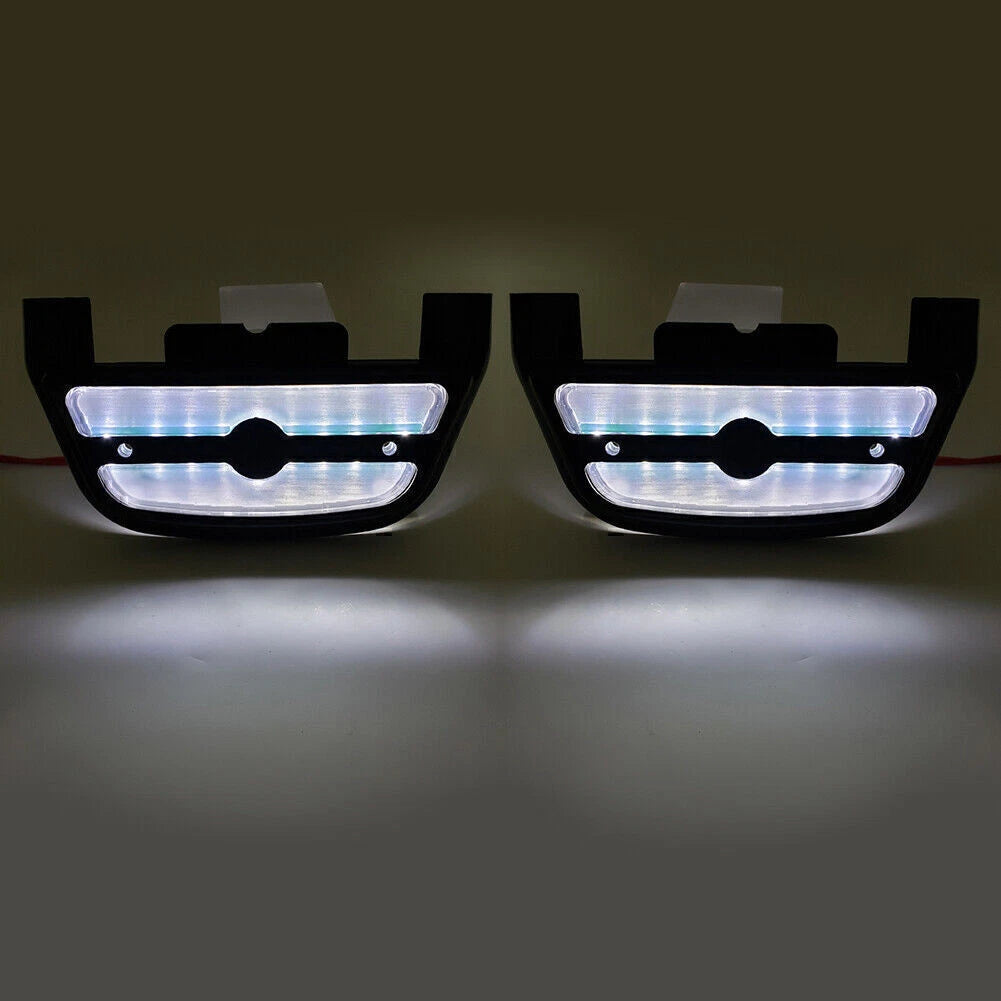 Pair White LED Light Footboard Covers for Harley Touring Road King