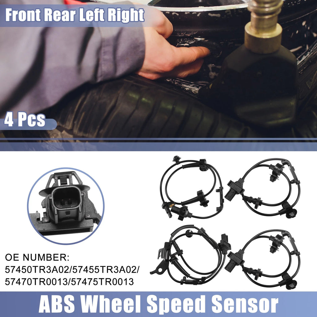 ABS Wheel Speed Sensor Front Rear Left Right Set for Honda Civic (2012–2015)