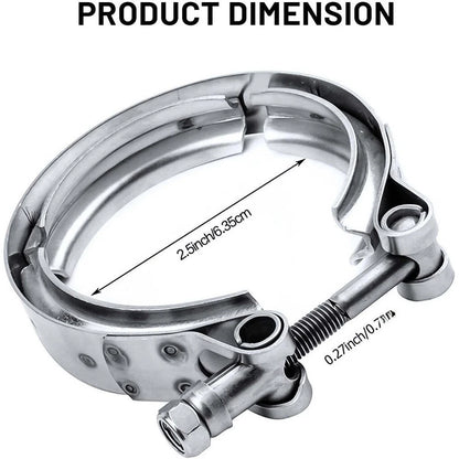 Exhaust Pipe Connector with V Flange Clamp for Cars 3.5in & 4in