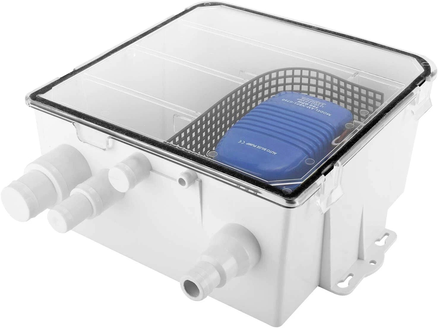 12V 750GPH Shower Sump Pump System for Boat Marine RV (Multi-Port Inlet)