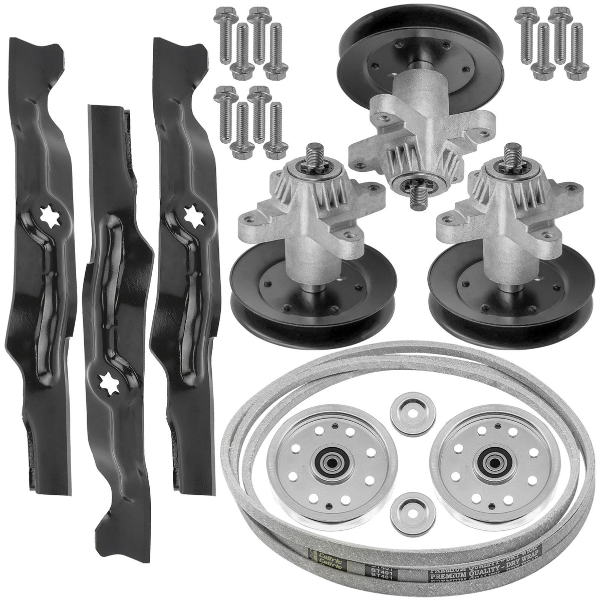 Spindle Assembly Replacement w Pulley and Belt for MTD RZT-50 (2017–2020)