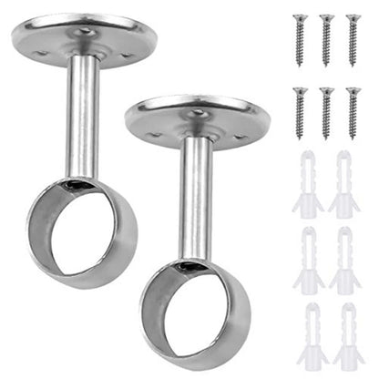 2X Stainless Steel Brackets for Curtain Installation