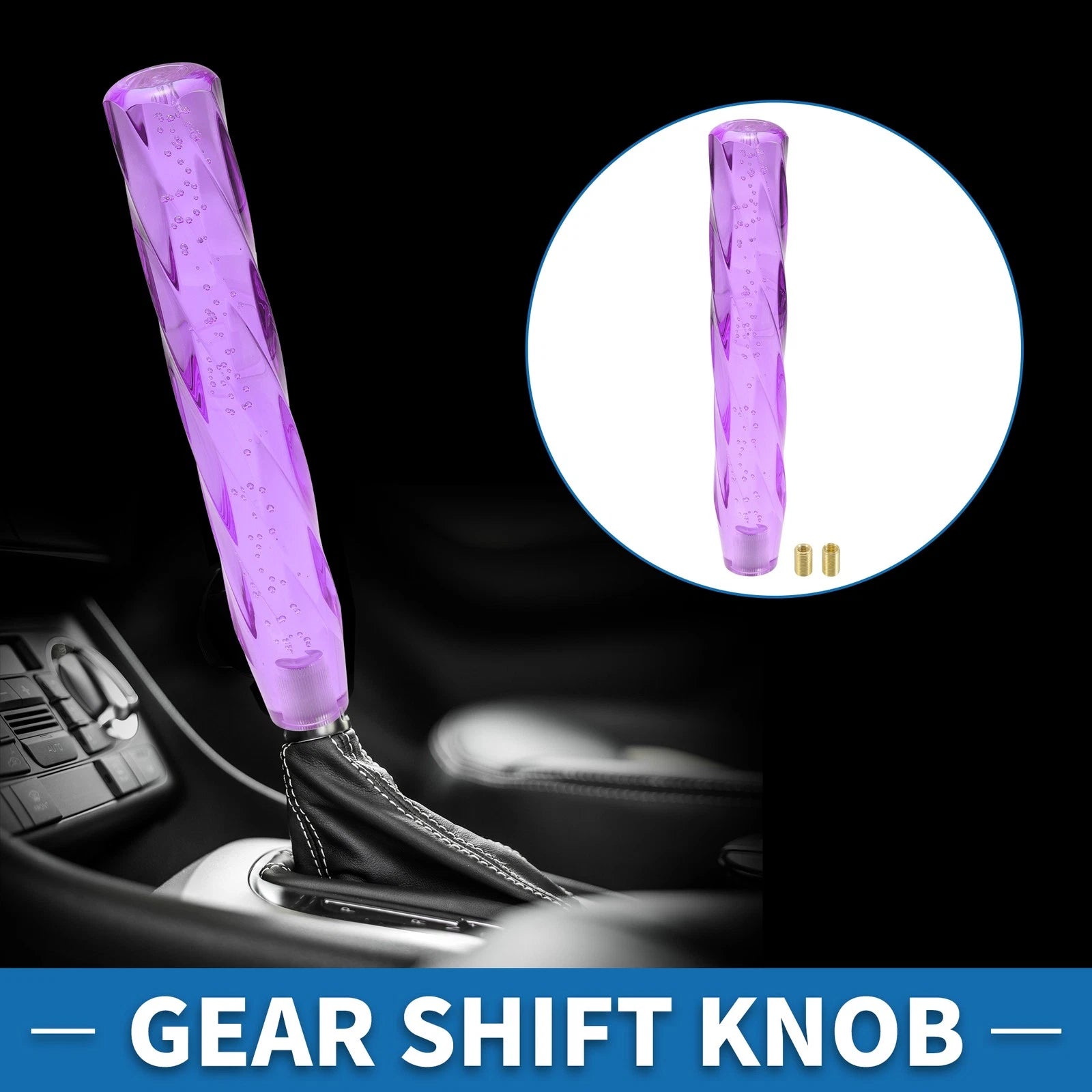 Universal Shift Knob with 2 Adapters for (30cm, Purple)