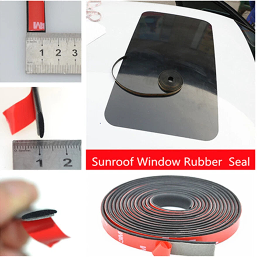 Universal 118" Rubber Seal for Sunroof Glass Panel Trim