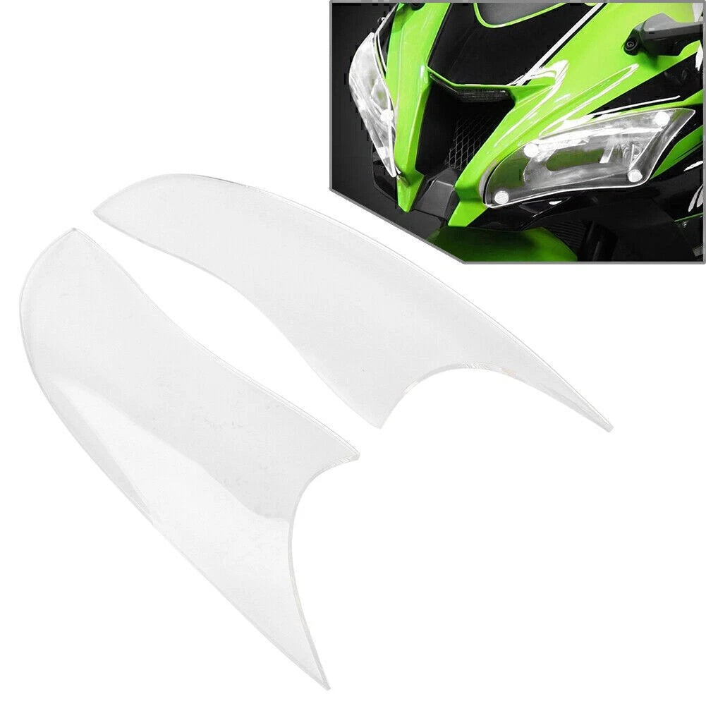 1 Pair Front Headlight Guard Lens Cover for Kawasaki ZX-10R (2006–2018)