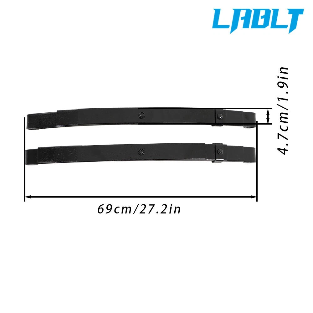 2X 1750 lbs Trailer Leaf Spring for 3500 lbs Axle (Double Eye, 4 Leaf)