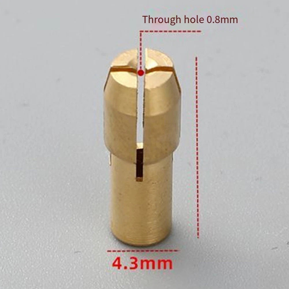 10pcs Brass Drill Chuck Adapter for Mini Rotary Tools (0.5-3.2mm)
