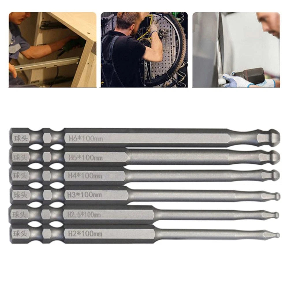 Hex Screwdriver Bit for Construction (Alloy Steel, Ball Head)
