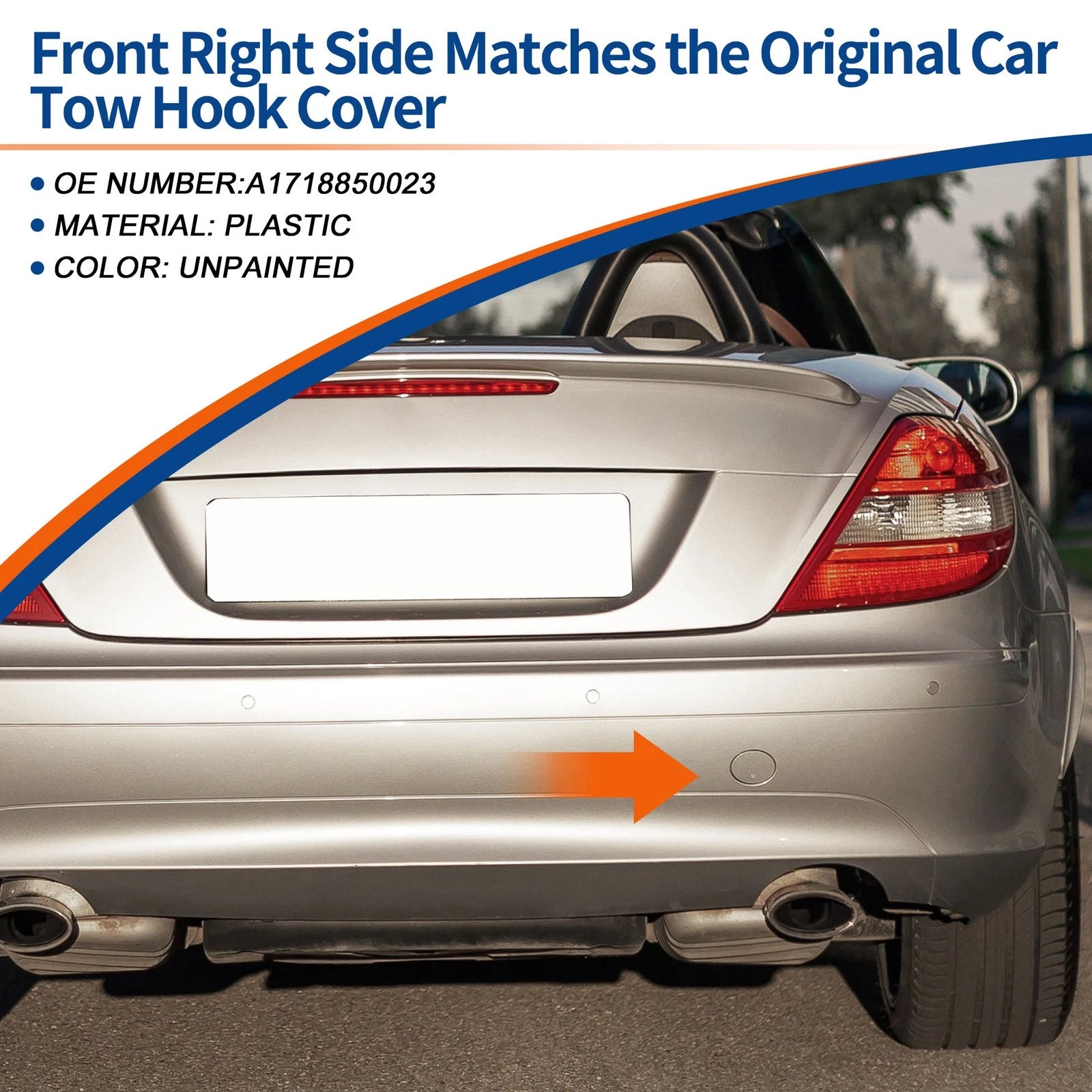 Rear Tow Hook Cover for Mercedes-Benz A-Class (2016–2018)