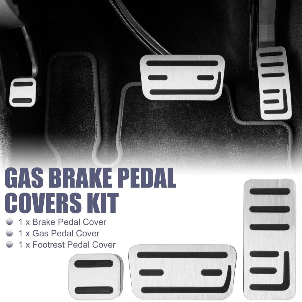 Pedal Pad Footrest Kit Replacement for Honda Fit 2021 Silver Tone