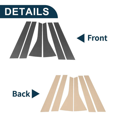 6 Pcs Door Pillar Window Trim Replacement for Honda Fit (2009–2012)