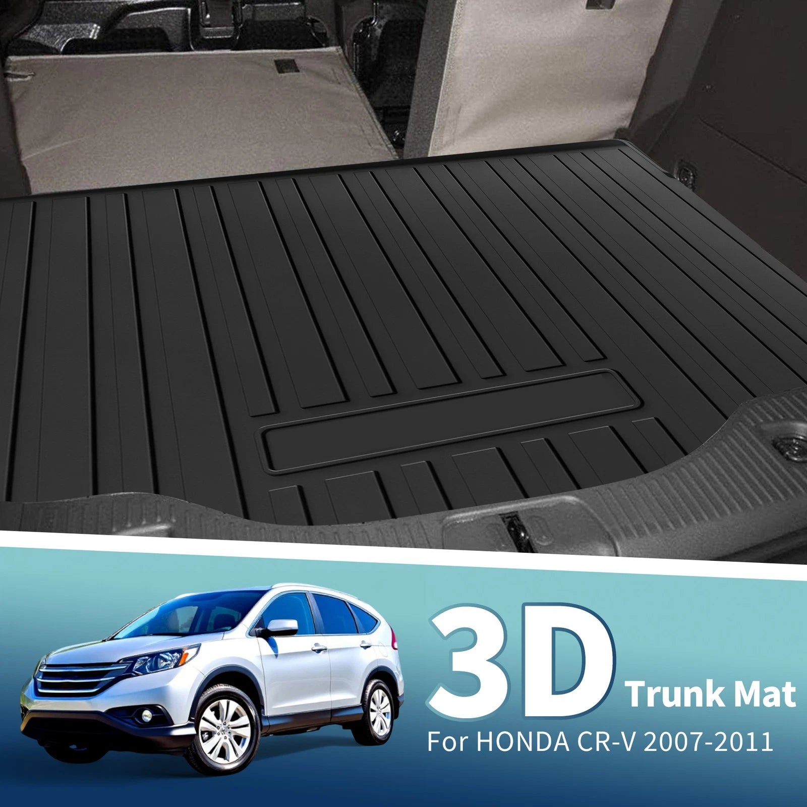 Cargo Liner Rear Trunk Mat TPE Replacement for Honda CR-V (2007–2011)