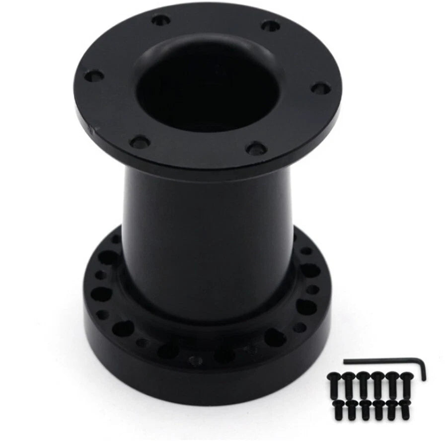 Black 4" Universal Racing Car Steering Wheel Hub Extender Extension Spacer Kit