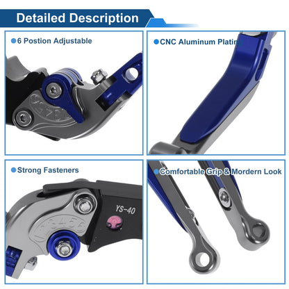 Adjustable Brake Clutch Lever for Honda CBR600RR (2007–2016) Titanium Blue