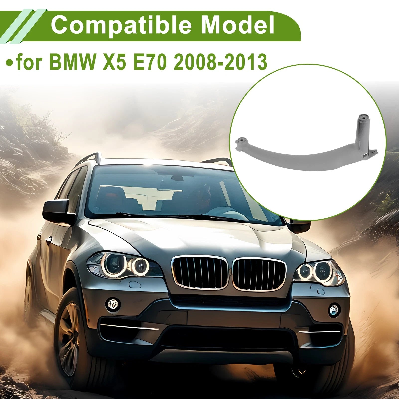 Door Panel Handle Pull Trim Cover Replacement for BMW X5 E70 (2008-2013) Gray