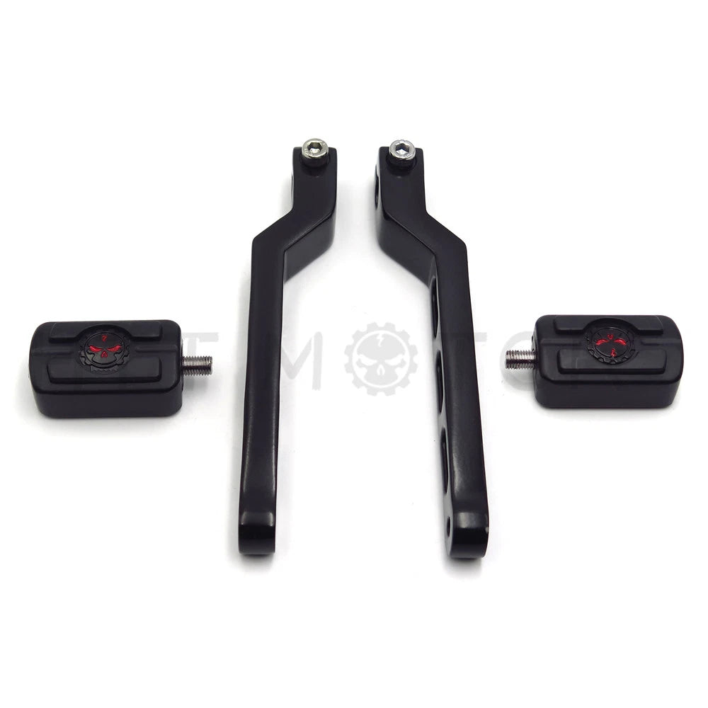 Black Skull Heel Toe Shift Levers w/ Pegs for Harley Electra Glide (1988–2017)