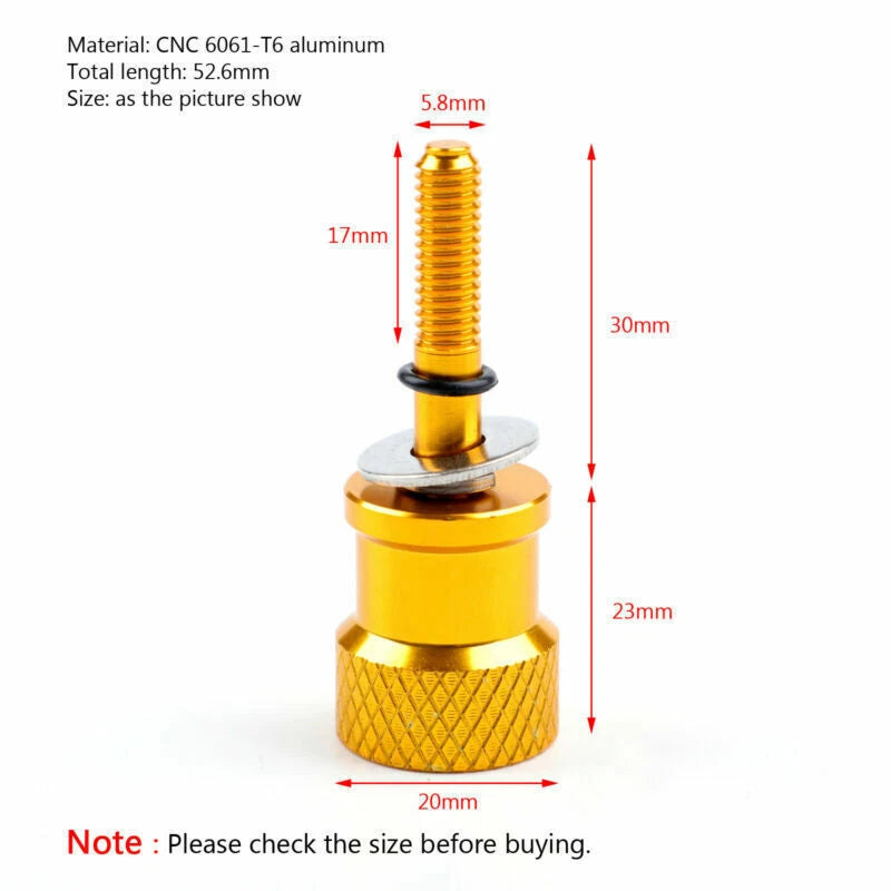 CNC Knurled Seat Bolt Gold for BMW R Nine T/Scrambler/Racer/Urban/Pure (2014–2020)