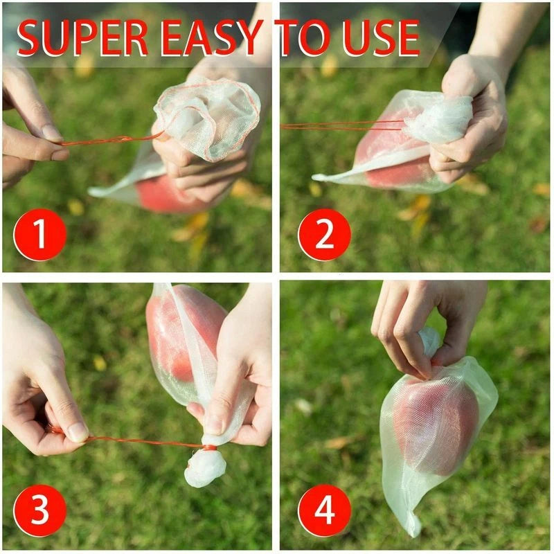 Set of 50 Fruit Net Bags for Garden Vegetable Protection