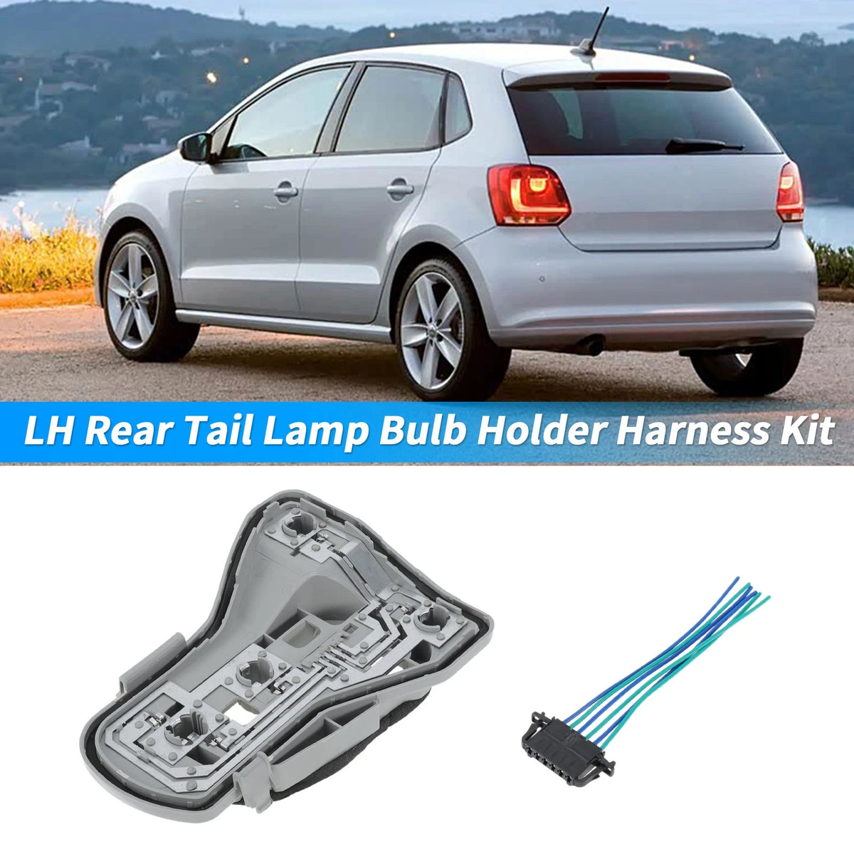 Left Tail Light Socket Wiring for VW Polo 4 9N (2006–2010) 6QD945257A