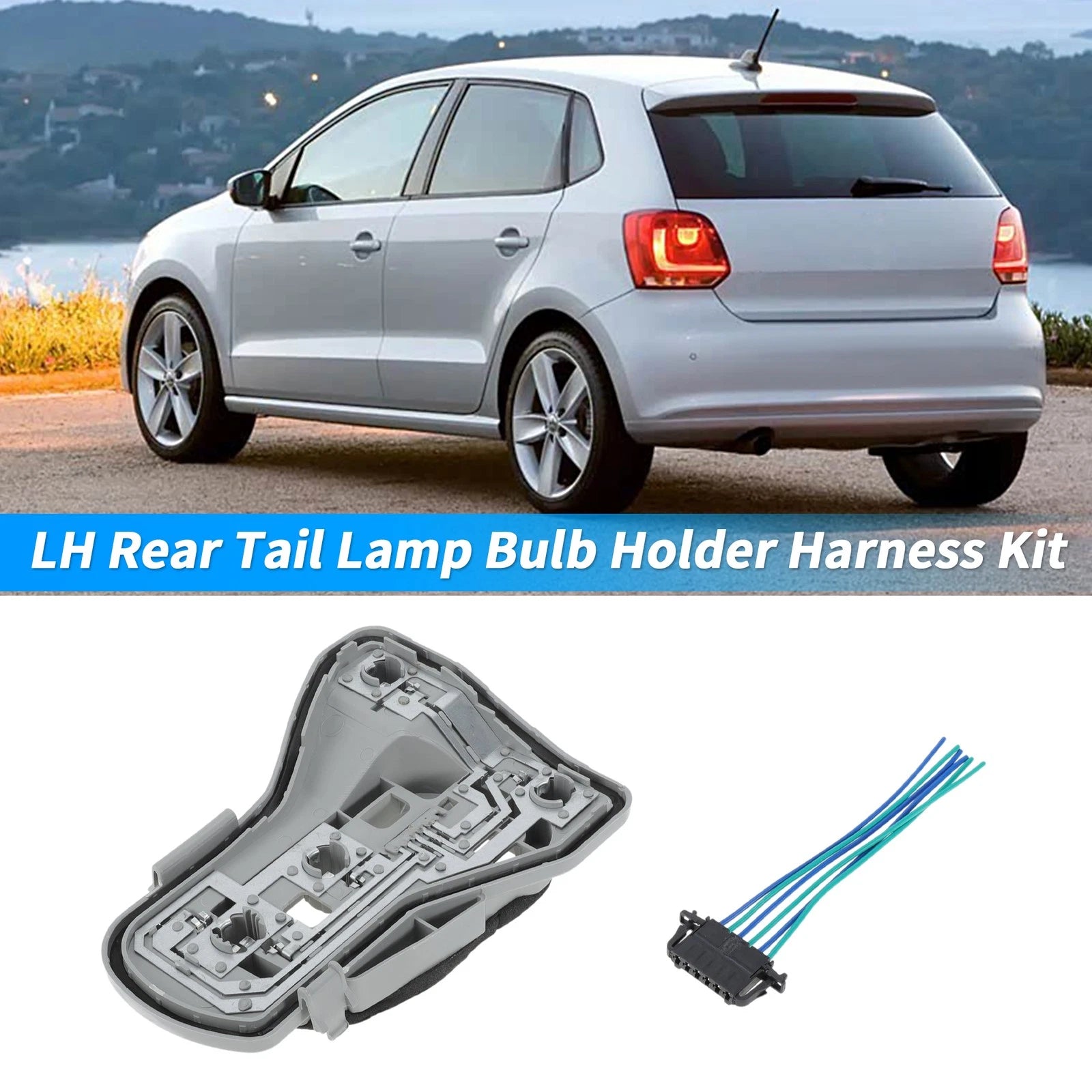 Left Tail Light Socket Wiring for VW Polo 4 9N (2006–2010) 6QD945257A