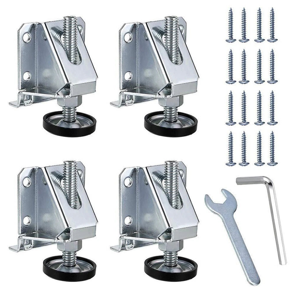 Set of 4 Adjustable Cabinet Leveling Feet for Furniture