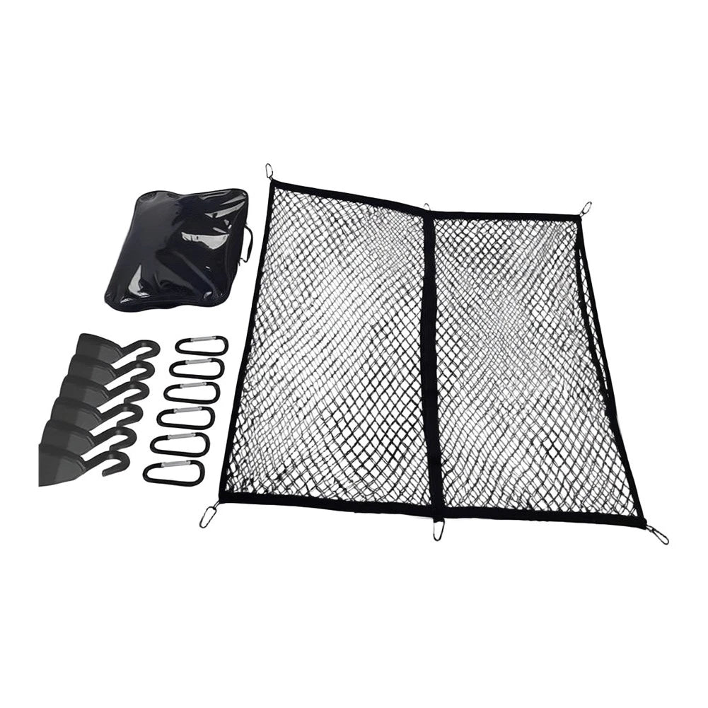 Elastic Cargo Net 120x120cm with 6 Hooks for Vans SUVs RVs