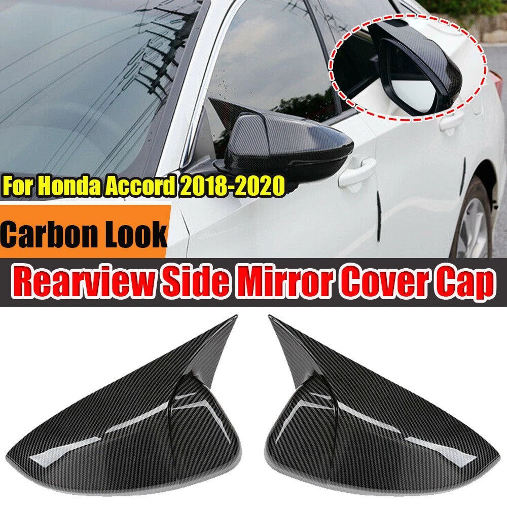 Pair Rearview Mirror Cover Trim for Honda Accord (2018–2020) Carbon Look