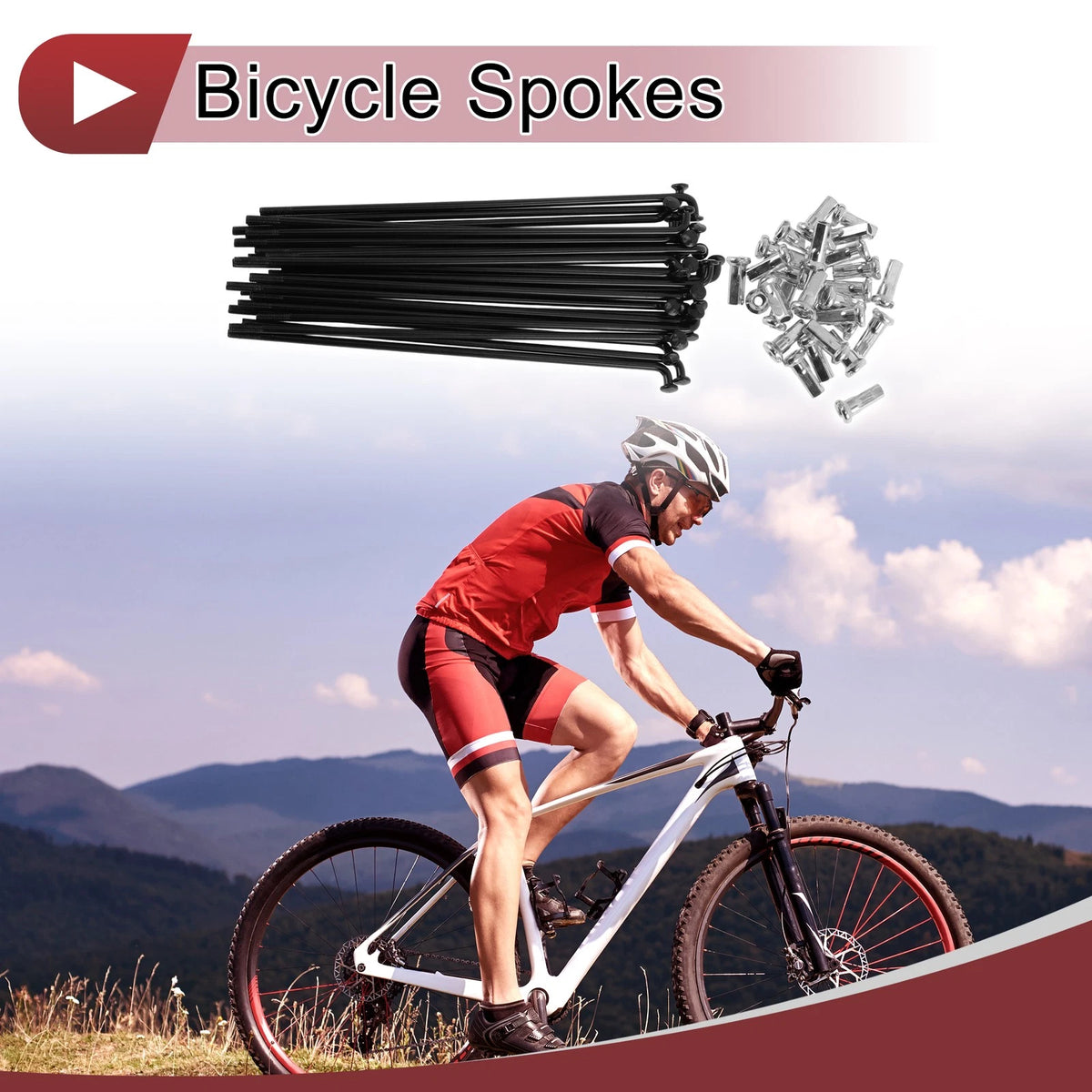 Bicycle Spokes 123mm Carbon Steel 28 Set for 12G Bike Wheel (All Years)
