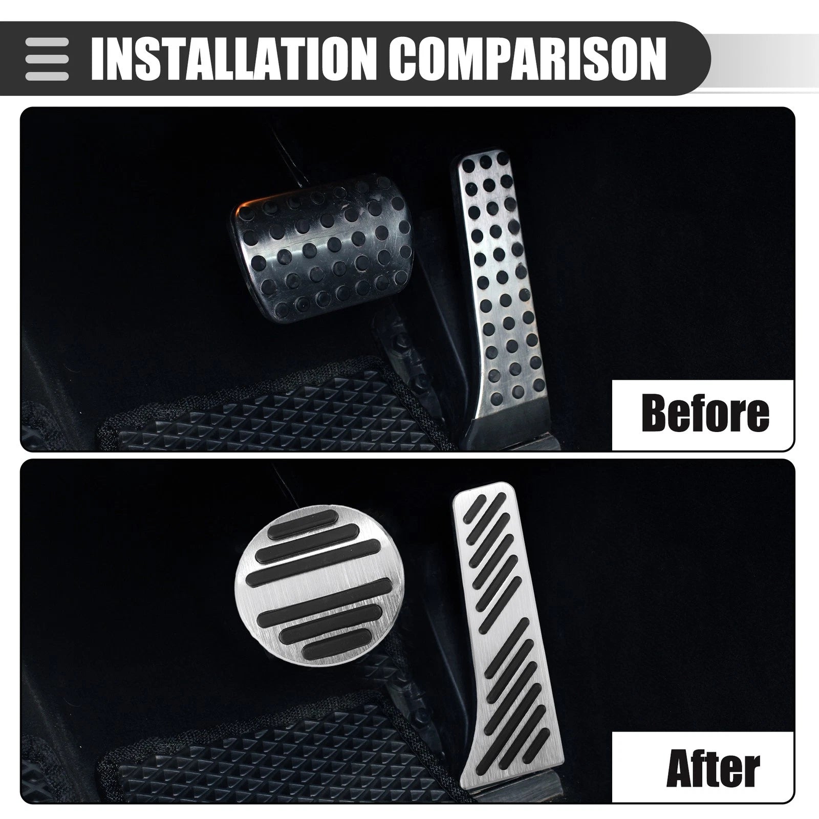 Brake and Accelerator Pedal Covers Front Set for Mercedes-Benz Smart Fortwo (2009–2014)