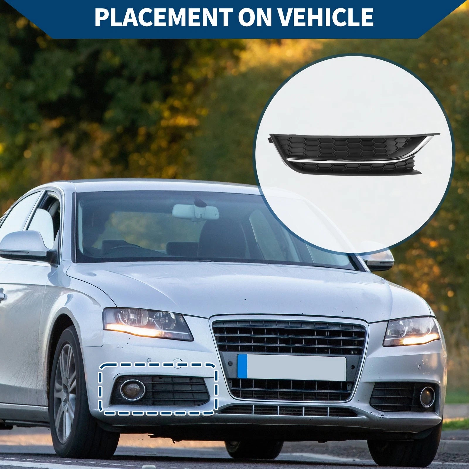 Front Right Fog Light Grill Replacement for Volkswagen Passat (2012–2015)