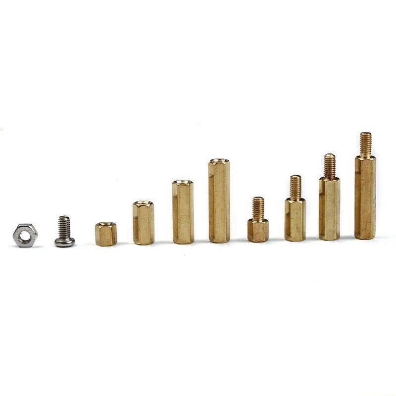 300pc M3 Brass Hex Column Standoff Spacer Screw Nut Assortment Kit