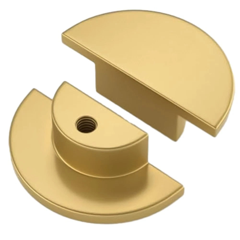 Set of 2 Modern Golden Drawer Pulls for Compact Design (Rustproof Brass)