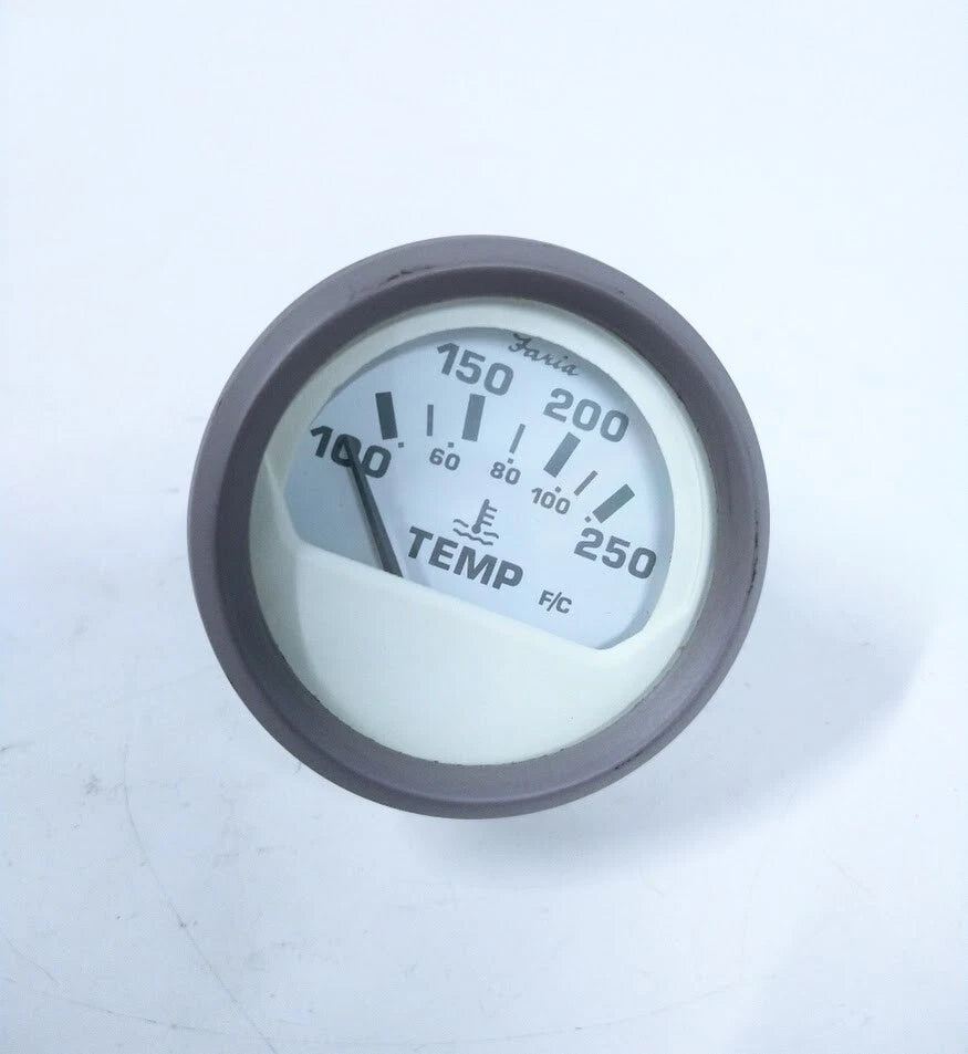 Faria GP9148A Temperature Gauge for White Face, Grey Bezel