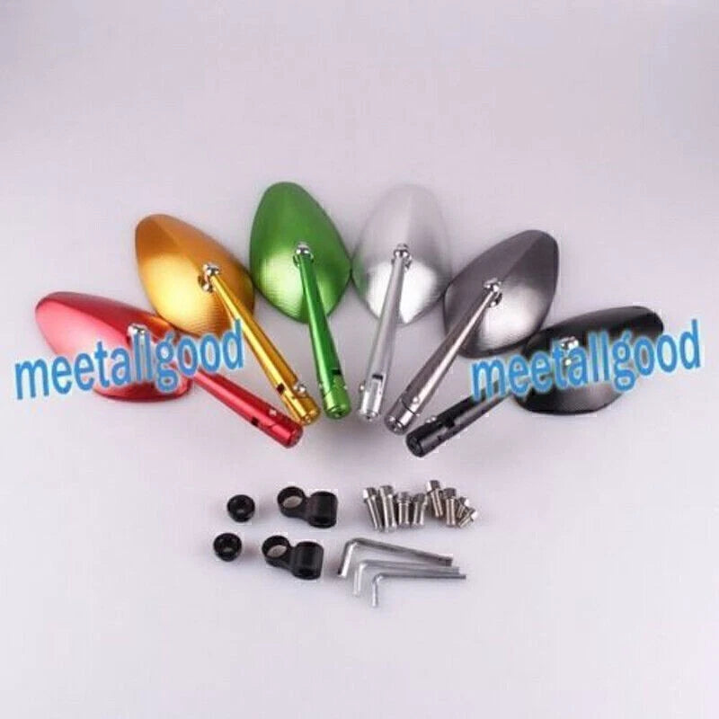 Set of 2 Leaf Style Rear View Side Mirrors for Motorcycle