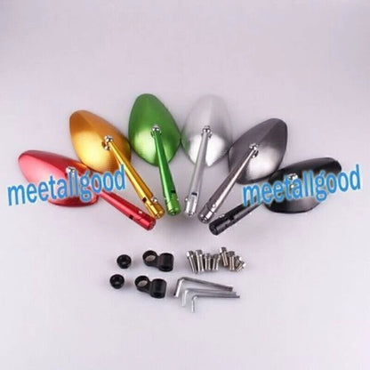 Set of 2 Leaf Style Rear View Side Mirrors for Motorcycle