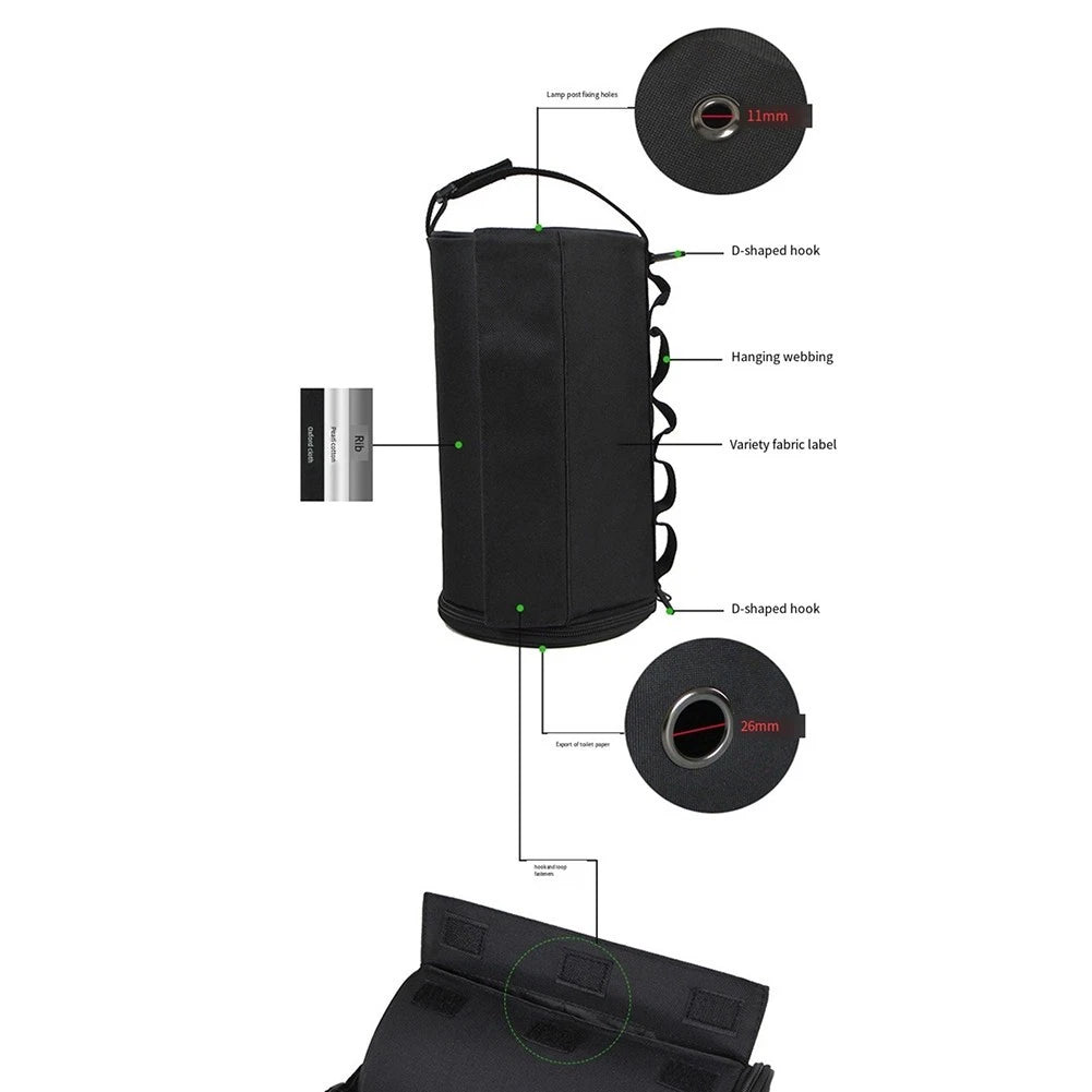 Portable Camping Paper Roll Holder Bag for Easy Access and Organization