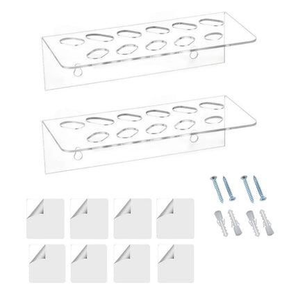 Acrylic Wall Mount Scissor Holder for Barber Tool Storage (11 Slots)